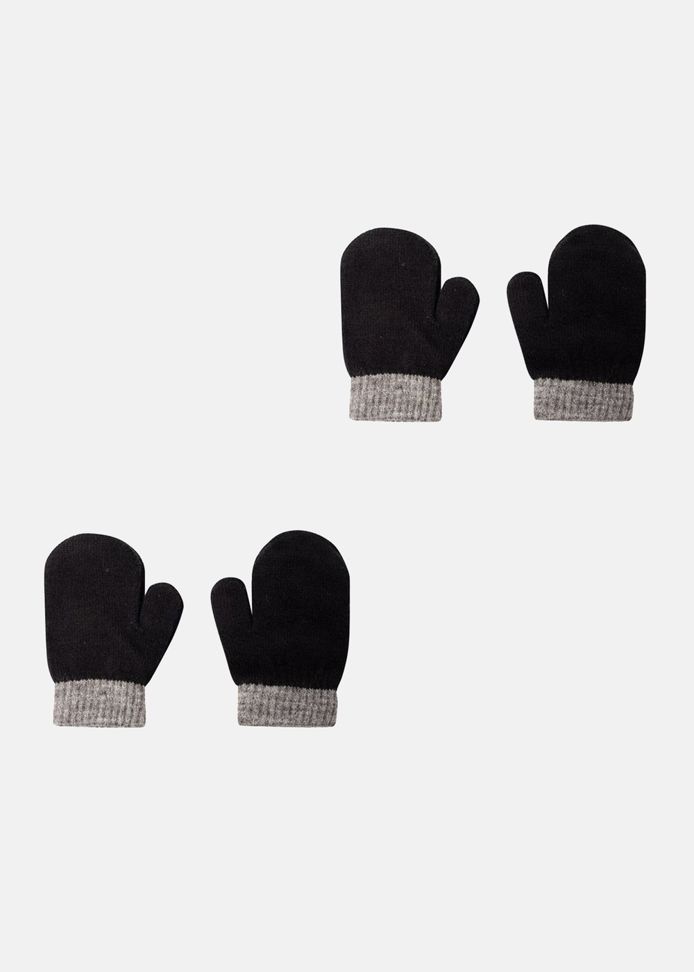 Sundsvall Wool Mitten, 2-P, Black/Anth, 12,  Vantar