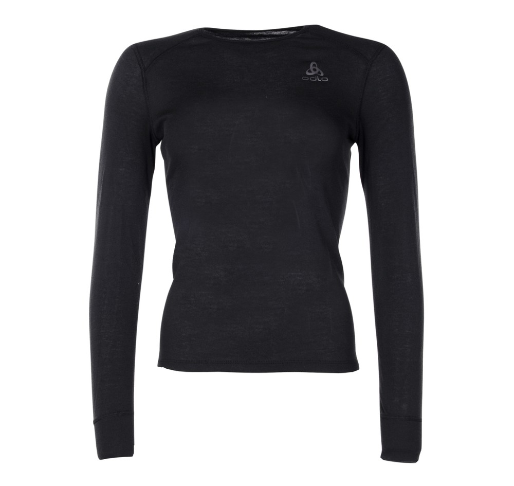 W Bl Top Cn L/S Active Warm Ec, Black, Xl,  Underställströjor