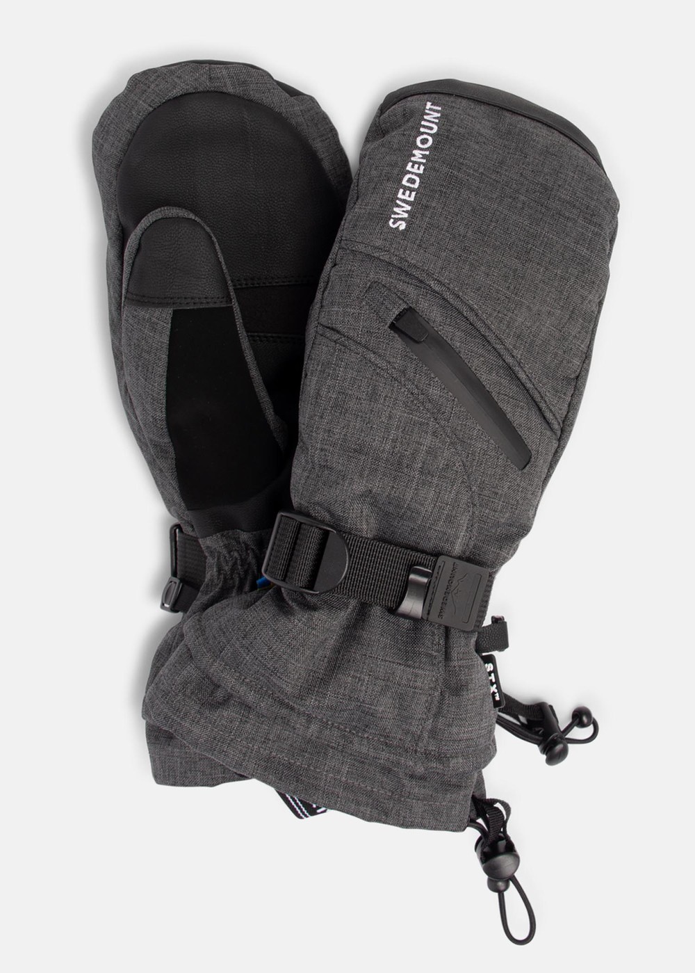St. Anton Ski Mitten Jr, Charcoal Melange, L,  Skidhandskar