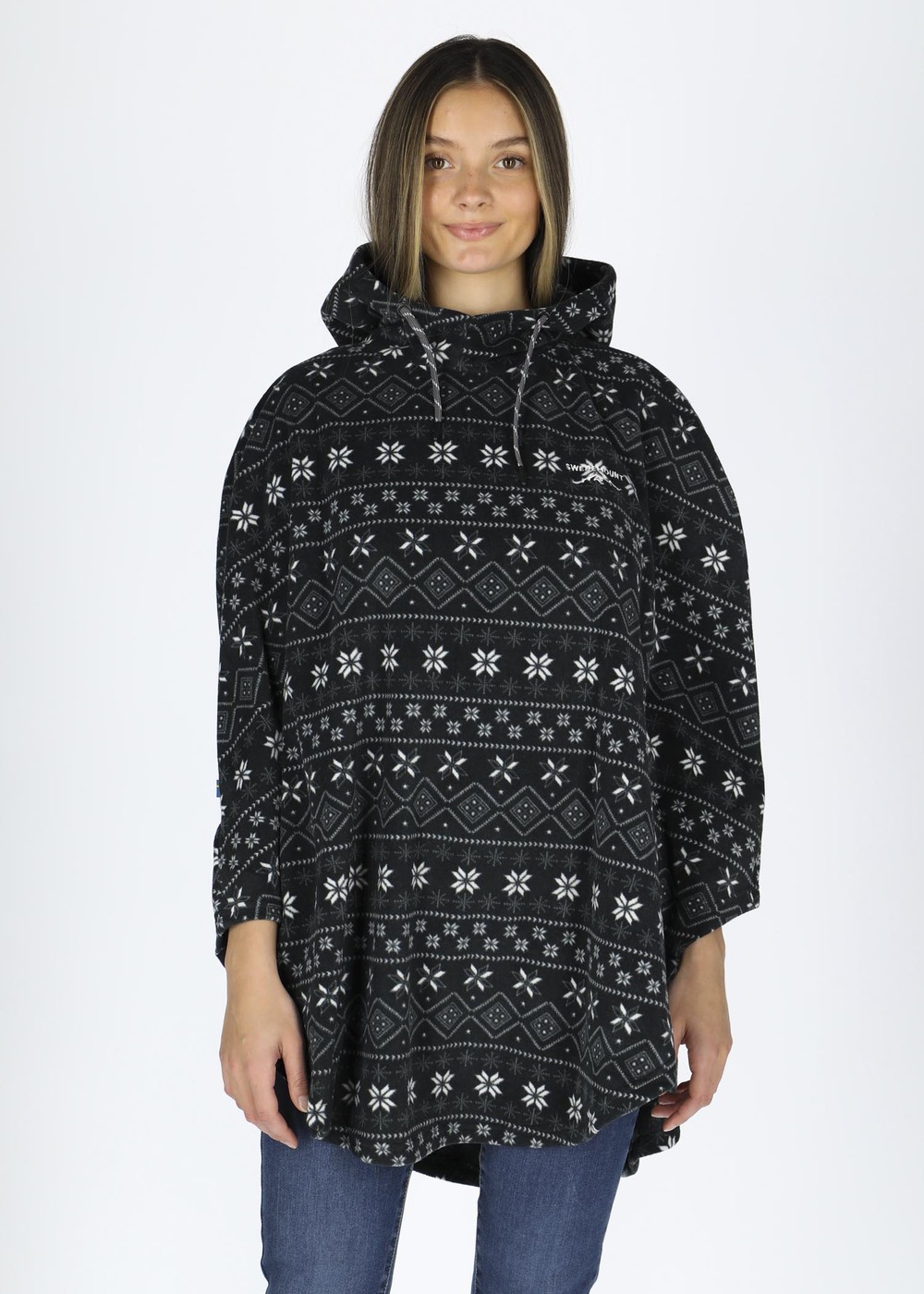 Idre Fleece Poncho W, Black, Onesize,  Vårjackor