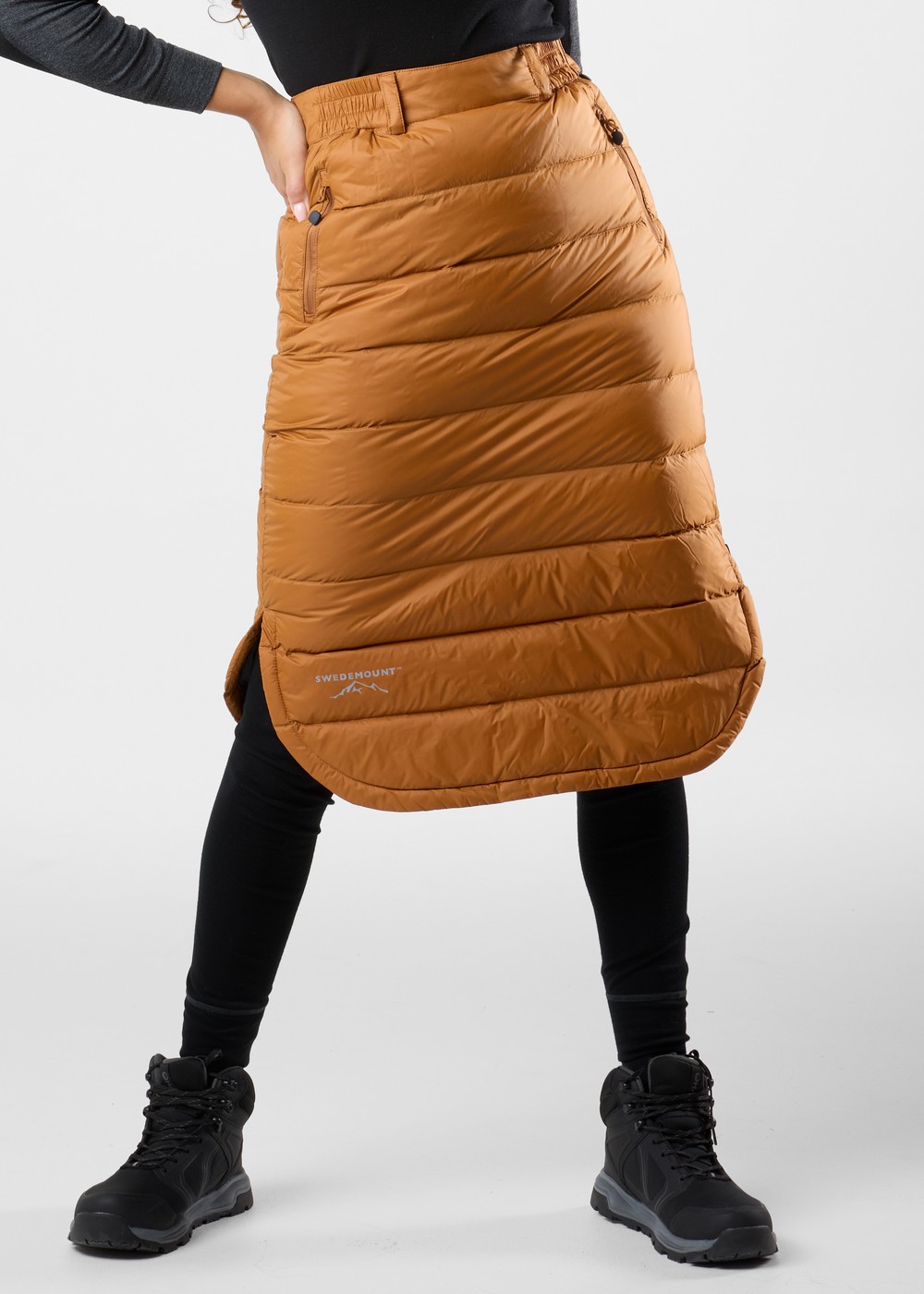 Östersund Long Down Skirt W, Almond/Black, 40,  Kjolar