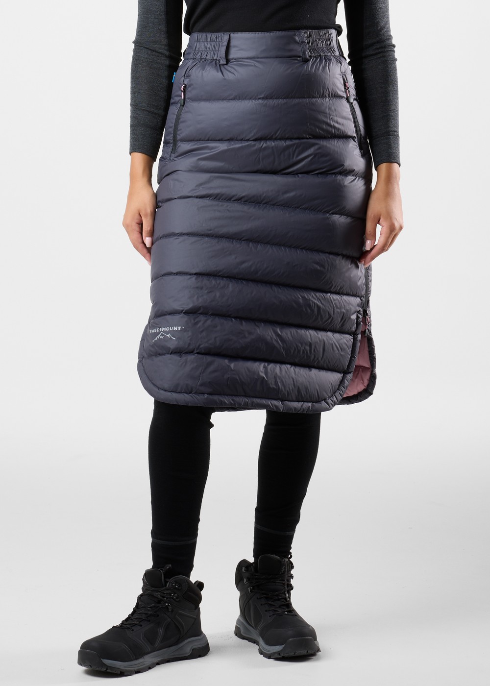 Östersund Long Down Skirt W, Charcoal/Dusty Rose, 38,  Kjolar