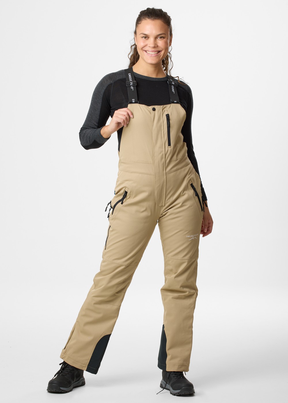 Cervinia Bib Pants W, Beige, 48,  Överdragsbyxor