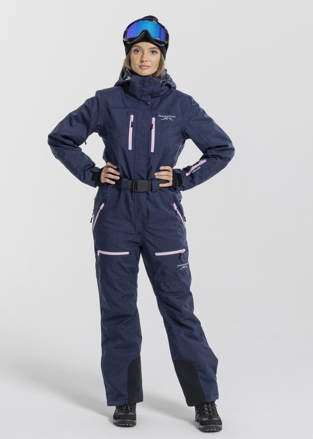 Cervinia Skisuit W, Navy Melange/Light Pink, 46,  Skidoverall