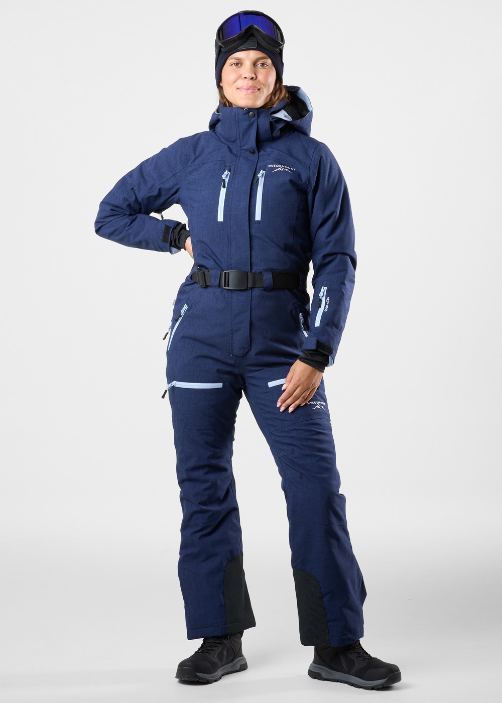 Cervinia Skisuit W, Navy Melange/Lt Blue, 34,  Skidoverall Cervinia Skisuit W, Navy Melange/Lt Blue, 34,  Skidoverall