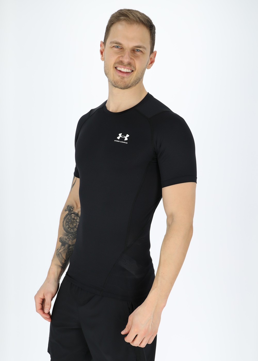Ua Hg Armour Comp Ss, Black, M,  Tränings-T-Shirts Ua Hg Armour Comp Ss, Black, M,  Tränings-T-Shirts