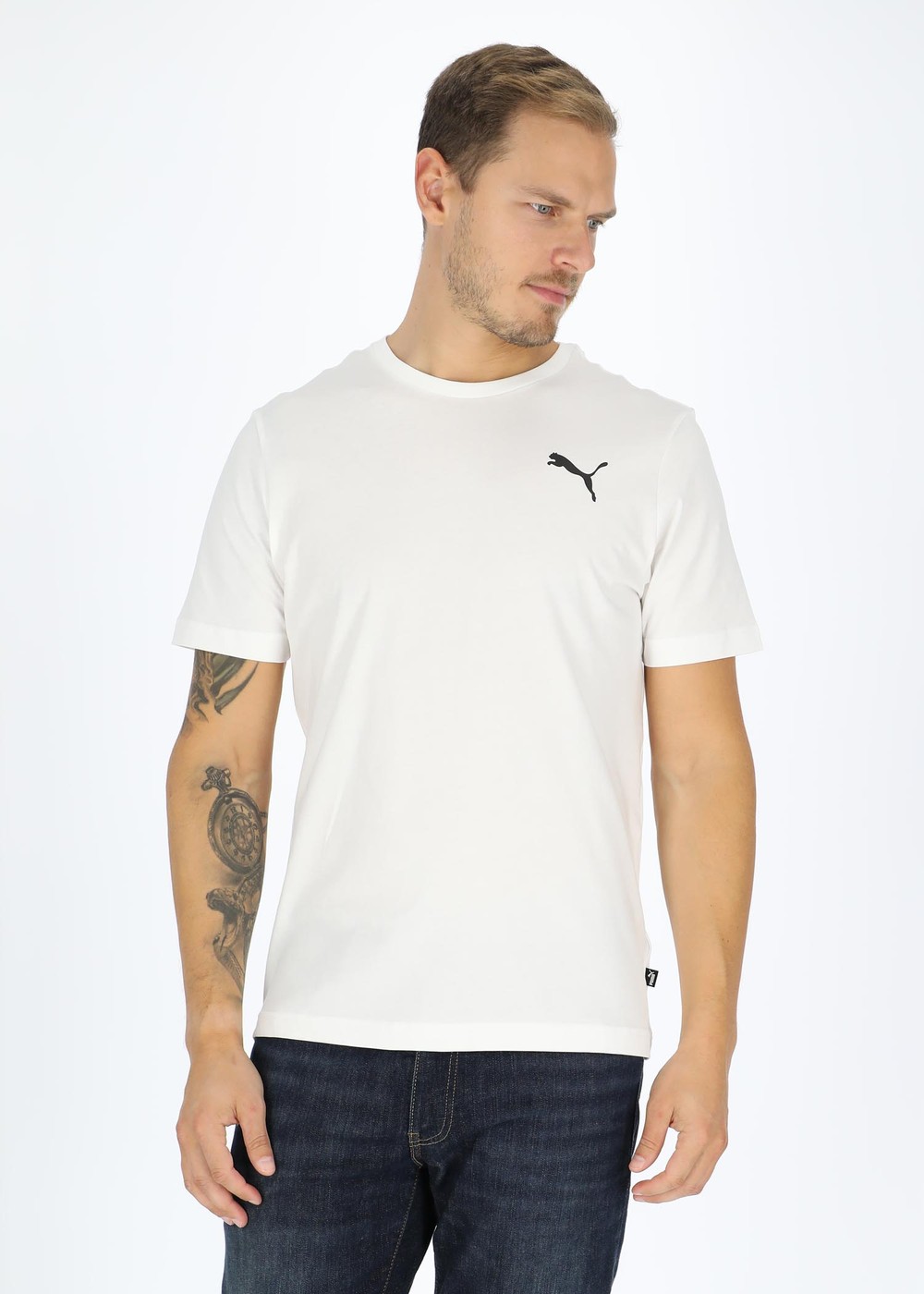 Ess Small Logo Tee, Puma White-Puma White-Cat, L,  T-Shirts Ess Small Logo Tee, Puma White-Puma White-Cat, L,  T-Shirts