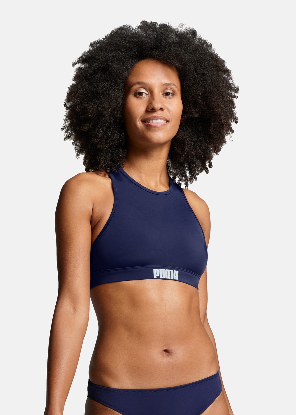 Puma Swim Women Racerback Top, Navy, S,  Bikinis