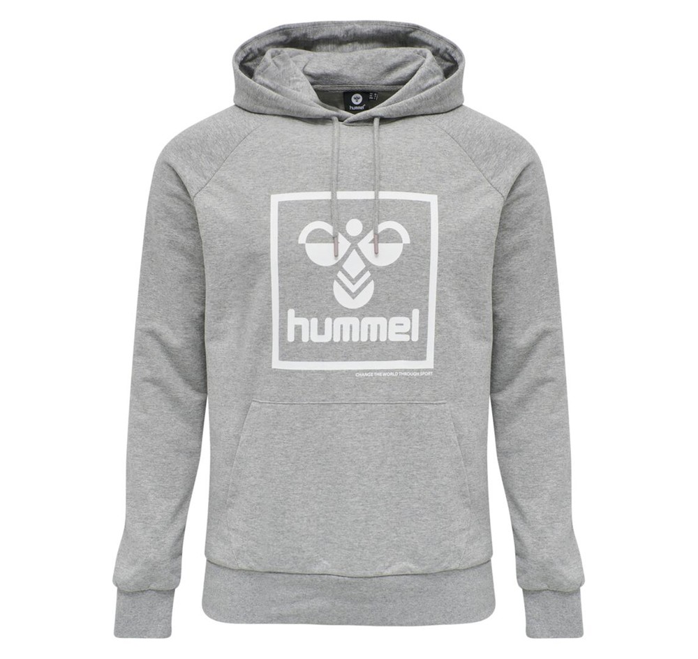 Hmlisam Hoodie, Grey Melange, S,  Hoodies