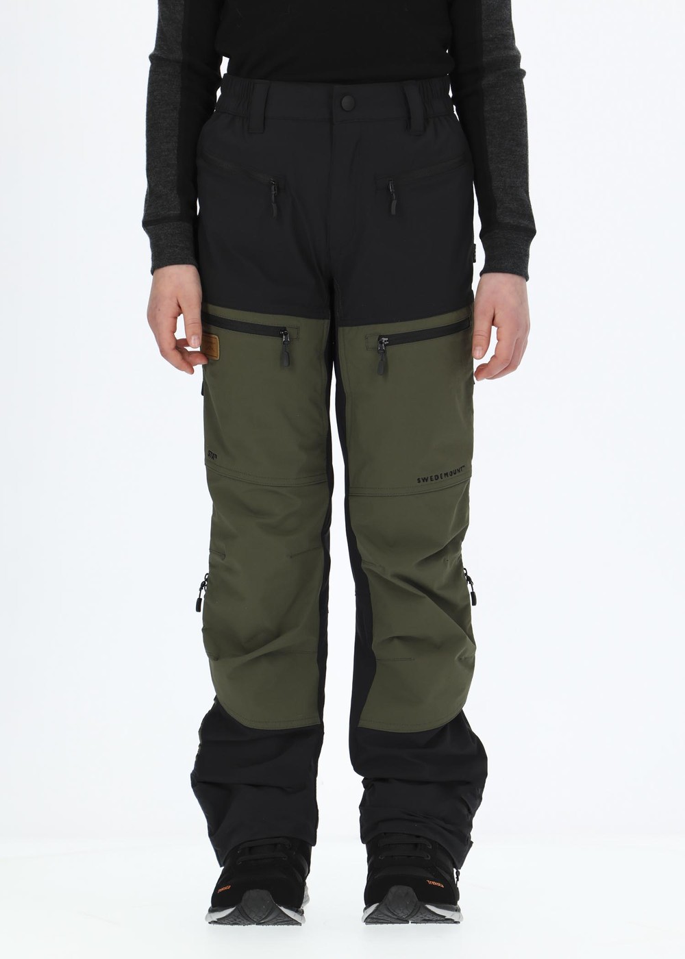 Lofoten Stretch Pants Jr, Black/Olive, 150,  Byxor