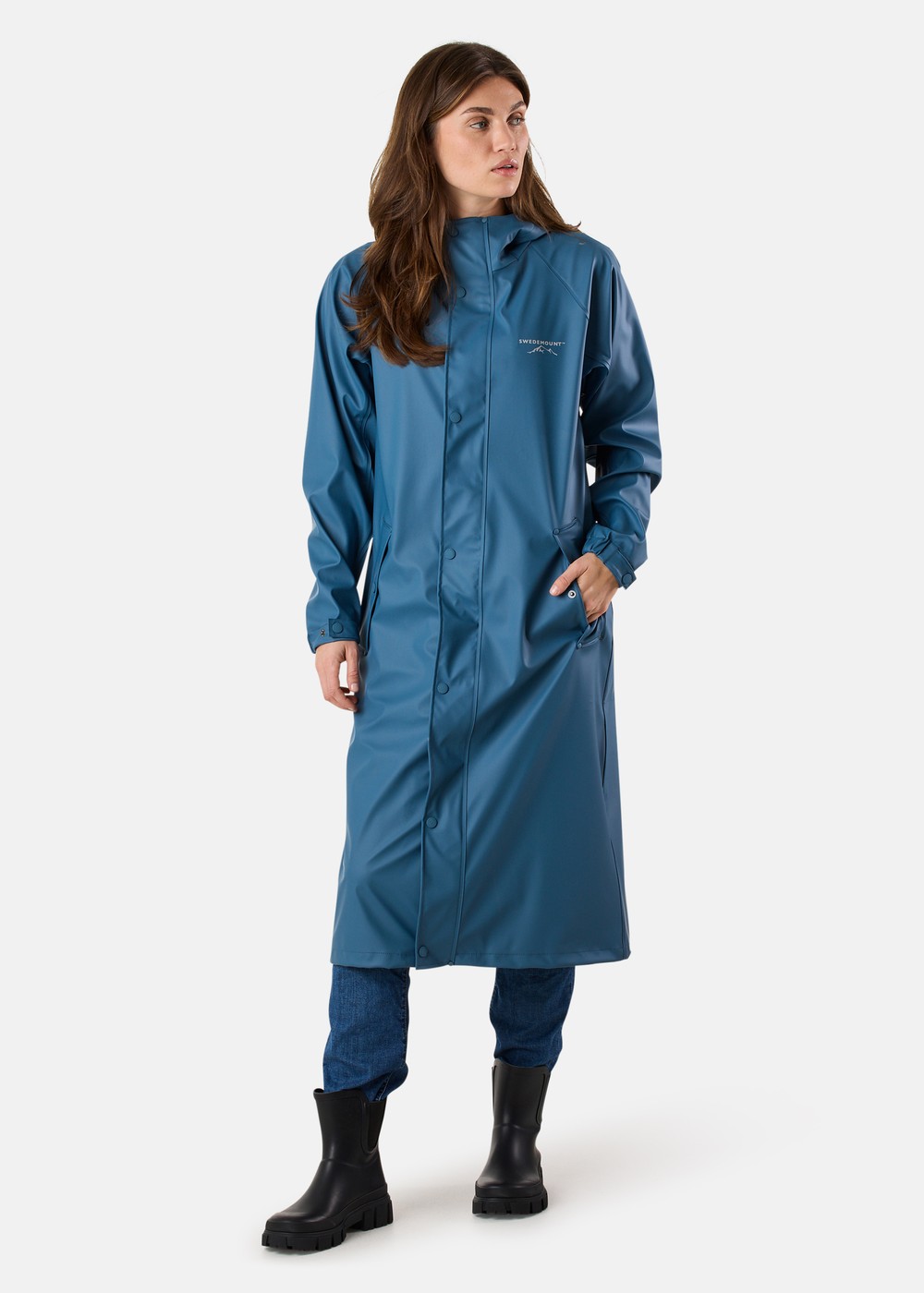 Väderöarna Long Coat W, Denim Blue, 46,  Vårjackor