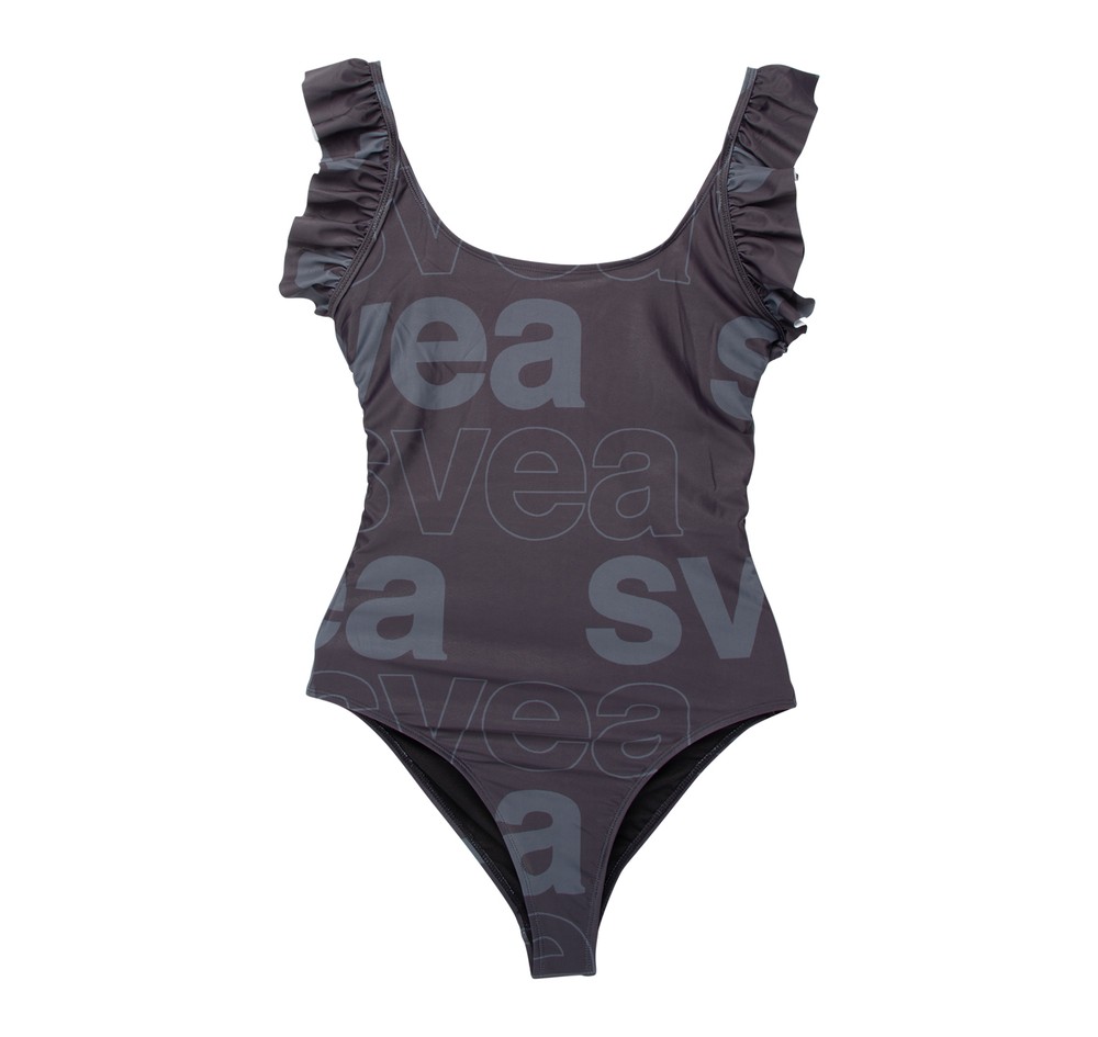 W. Ruffle Swimsuit, Black, S,  Badkläder