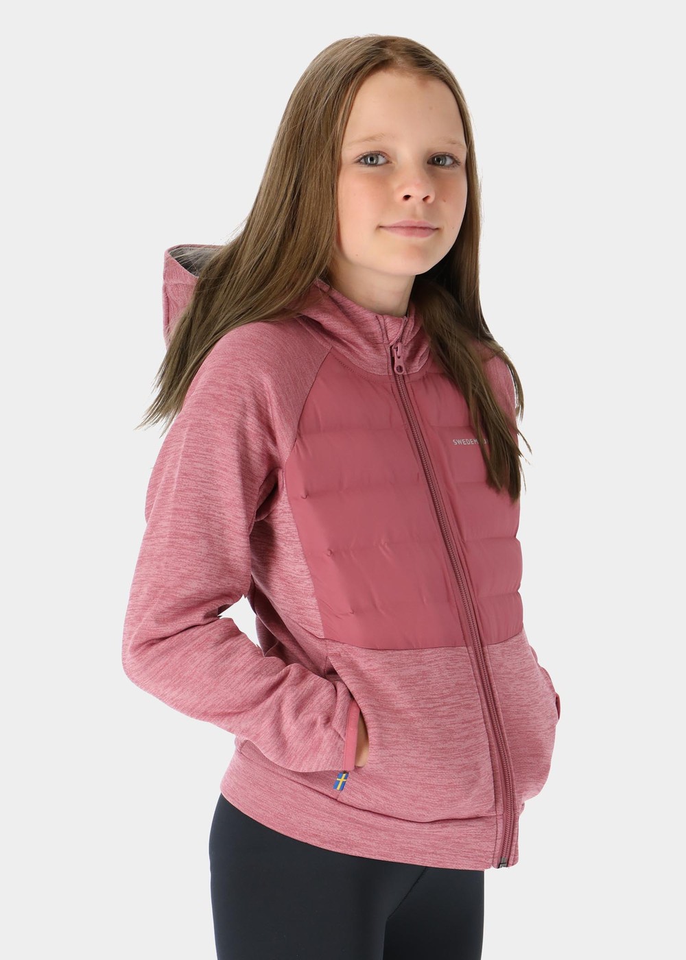 Training Hybrid Jacket Jr, Dusty Rose Melange/Lt. Grey Me, 160,  Jackor