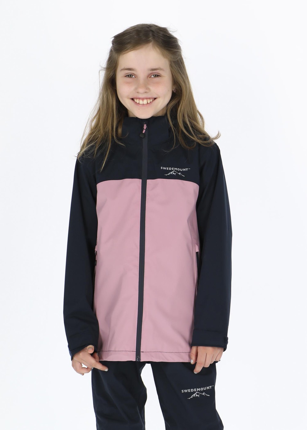 Bodö Rain Jacket Jr, Navy/Dusty Pink, 170,  Jackor