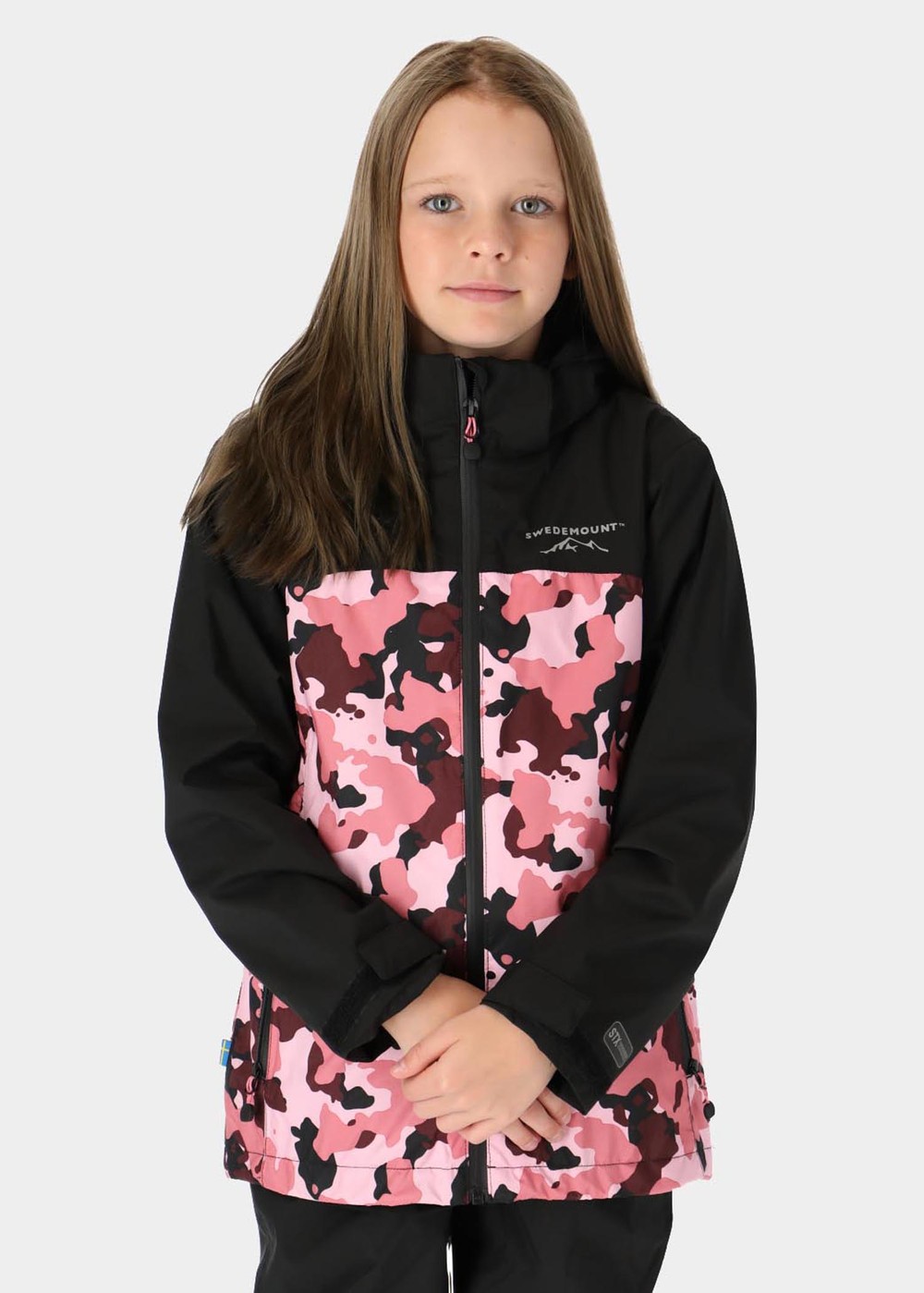 Bodö Rain Jacket Jr, Black/Pink Camouflage, 170,  Jackor Bodö Rain Jacket Jr, Black/Pink Camouflage, 170,  Jackor