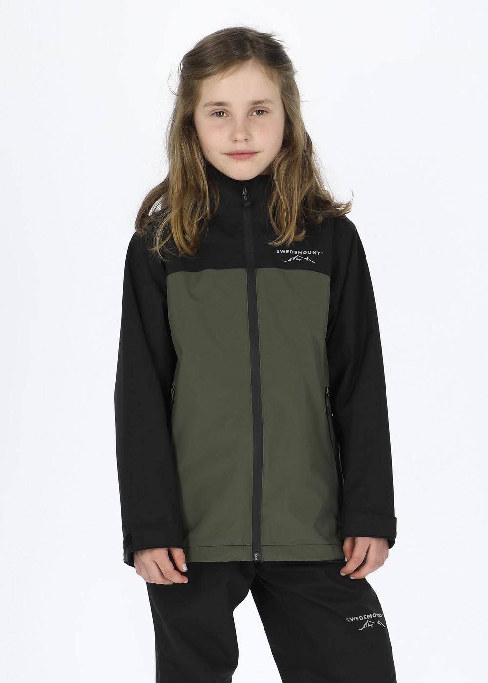 Bodö Rain Jacket Jr, Black/Olive, 120,  Jackor