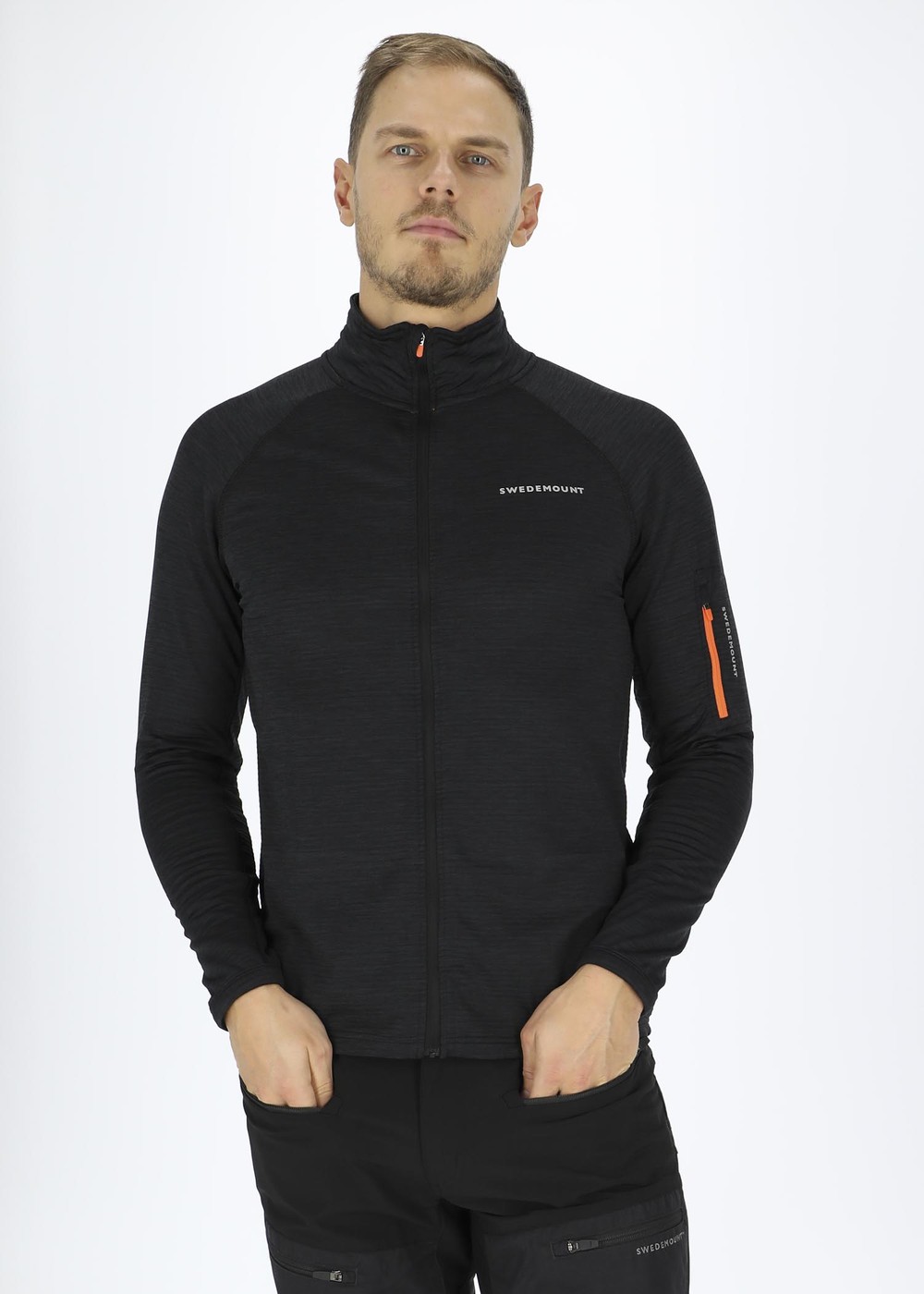 Trail Stretch Fullzip, Black Melange/Orange, Xs,  Fleecetröjor |  | Padelspecialisterna