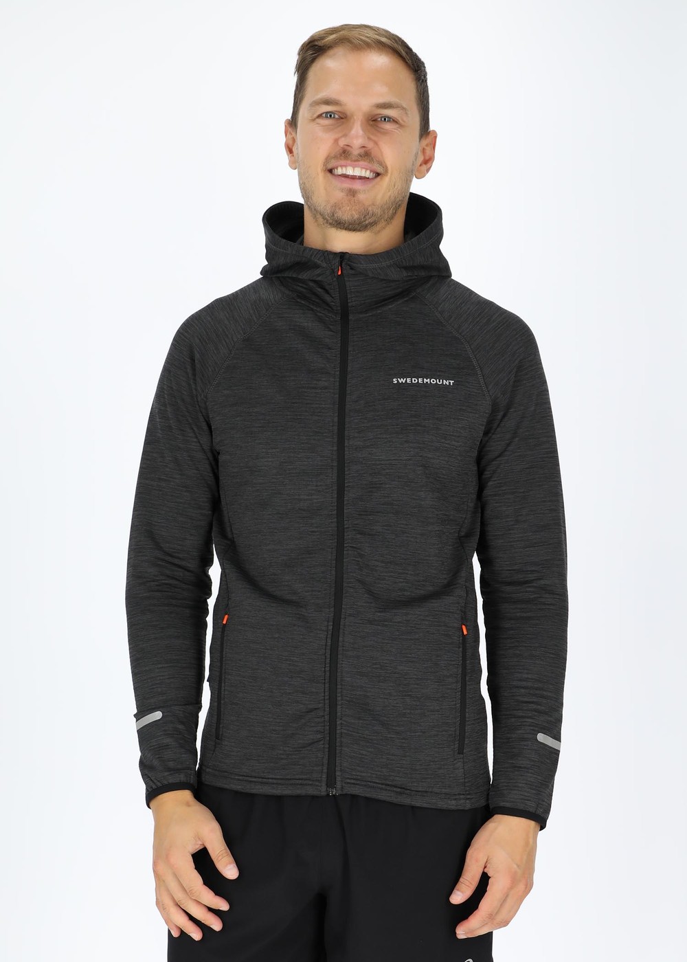 Trail Stretch Hood Jacket, Charcoal Melange/ Black, Xxs,  Hoodies |  | Padelspecialisterna