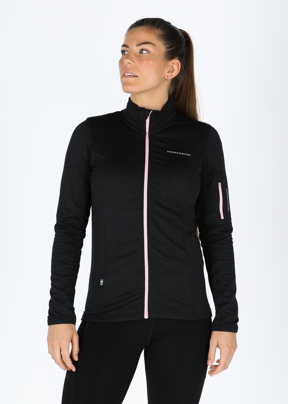 Trail Stretch Fullzip W, Black Melange/Lt Pink, 46,  Hoodies