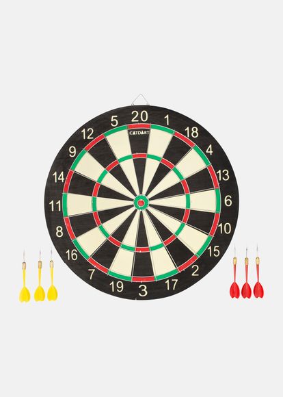 DARTBOARD, 2-sided with 6 dart