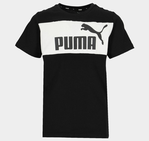 Ess+ Colorblock Tee B, Puma Black, 152,  T-Shirts