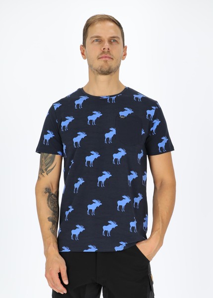 Elk Tee, Navy/Blue, M,  T-Shirts