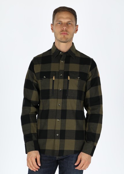 Nordkap Flannel Shirt, Olive/Black Check, 2xl,  Långärmade Skjortor