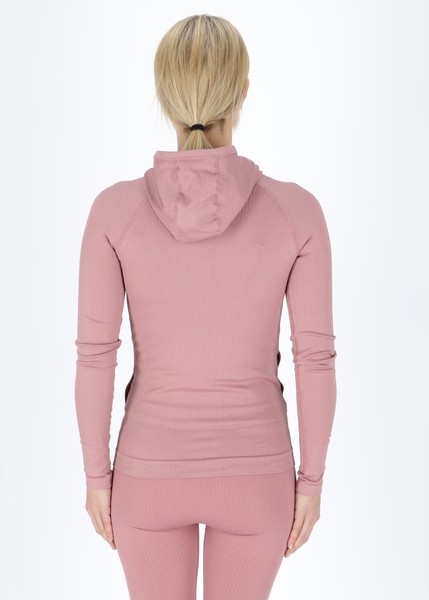 Ribbed Seamless Fullzip Hood W Ribbed Seamless Fullzip Hood W