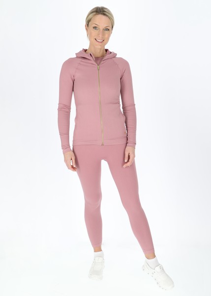 Ribbed Seamless Fullzip Hood W Ribbed Seamless Fullzip Hood W