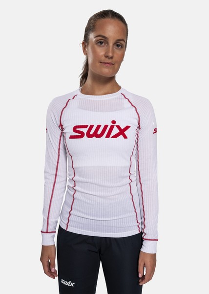 Racex Classic Long Sleeve W, Bright White/Swix Red, L,  Funktionsunderställ