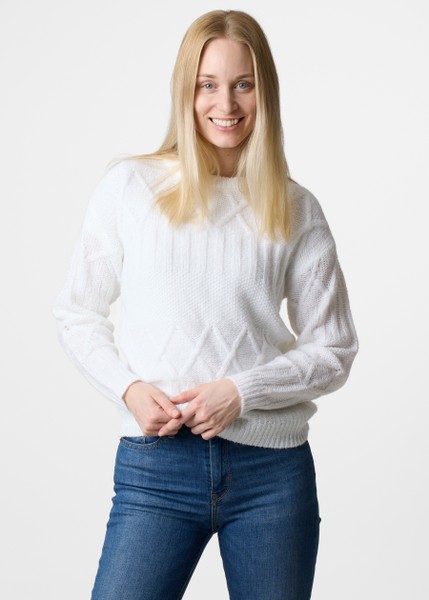 Key West Knitted Sweater W, White, 40,  Stickat