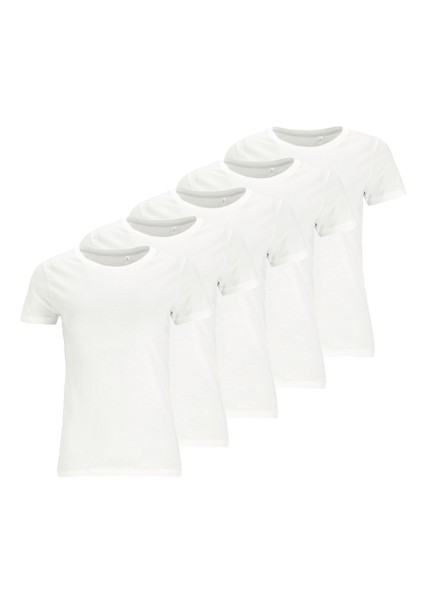Denim Factory Core Tee W 5-Pack, White, 42, T-Shirts