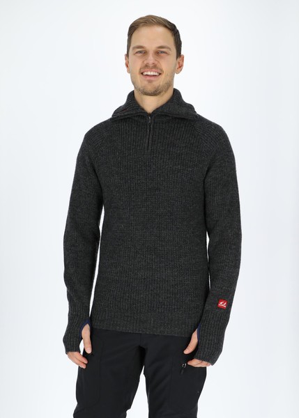 Rav Sweater With Zip, Charcoal Melange, L,  Mode