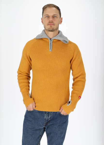 Rav Sweater With Zip, Spruce Yellow/Grey Melange, Xl,  Mode