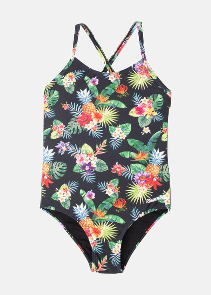 Swimsuit Flower Jr, Black Pineapple, 110,  Baddräkter