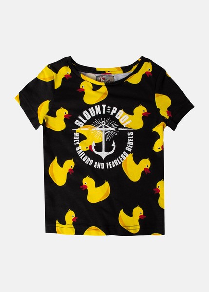 Hawaii Tee Jr, Black Yellow Duck, 110,  Strandkläder