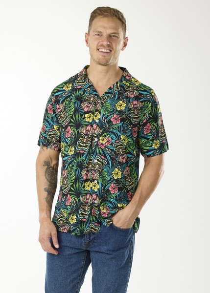 Honolulu Shirt, Toteme Palm Black, Xs,  Kortärmade Skjortor