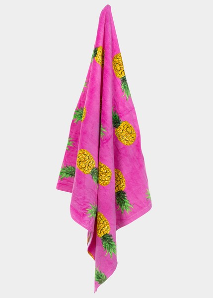 Beach Towel 90x180, Pink Pineapple, Onesize, Håndduker
