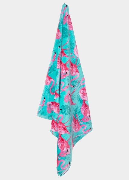 Beach Towel 90x180, Turquoise Flamingo, Onesize,  Handdukar
