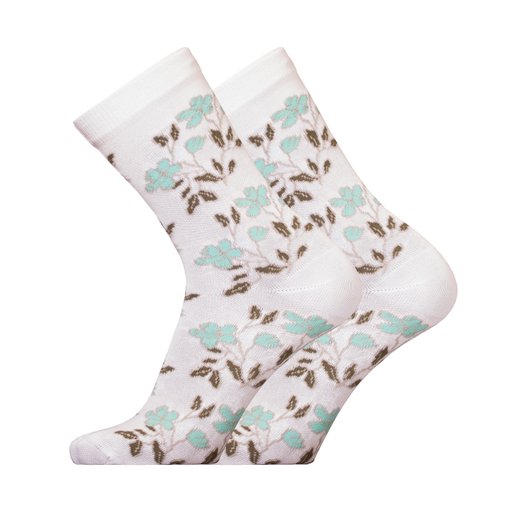 Flower organic cotton smooth weave pattern sock
