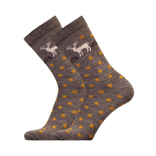 Deer merino wool pattern sock