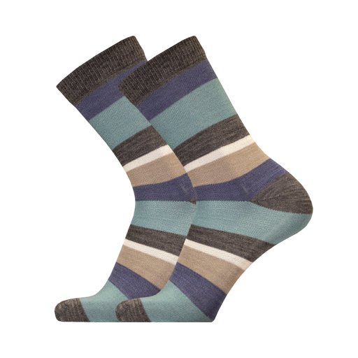 Winterreindeer merino wool striped pattern sock