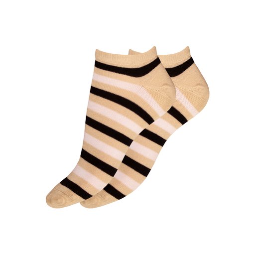 Stripe bamboo viscose smooth weave ankle sock