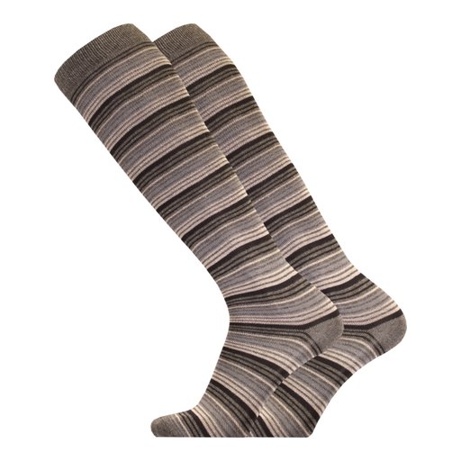Nala smooth weave organic cotton stripe knee sock