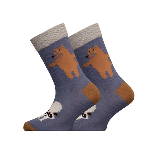 Raccoon -kids merino wool socks