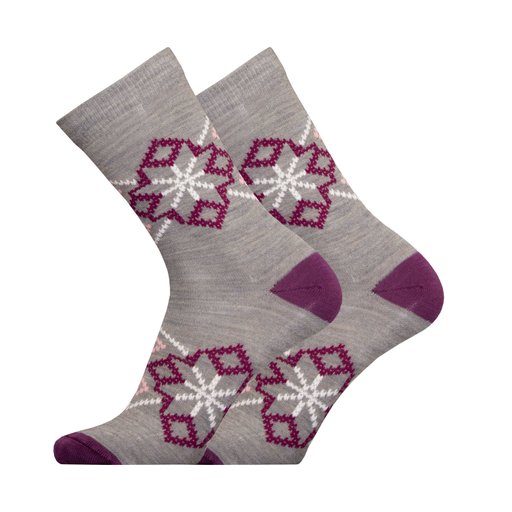 Snow flake - pattern merino wool sock