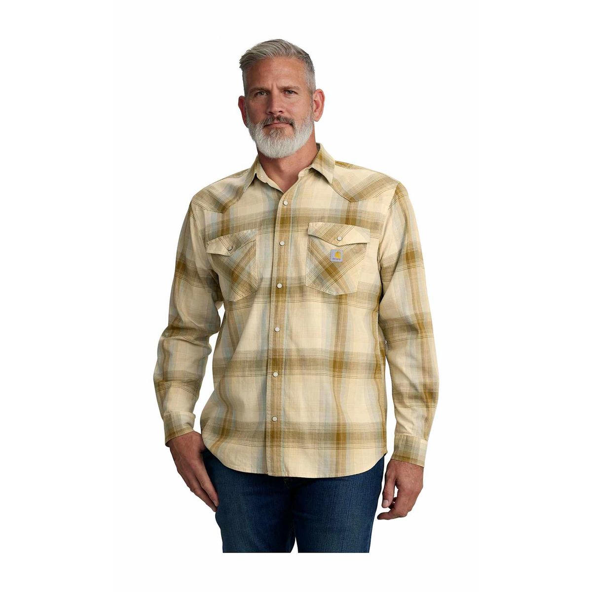 Snap-front Plaid Shirt