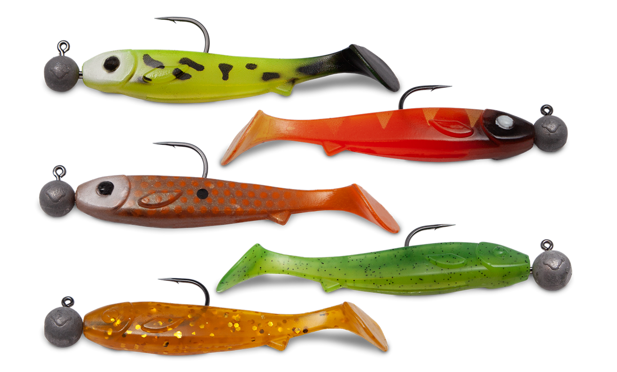 Flatnose Mini 9cm 5-pack med jiggskalle Flatnose Mini 9cm 5-pack med jiggskalle