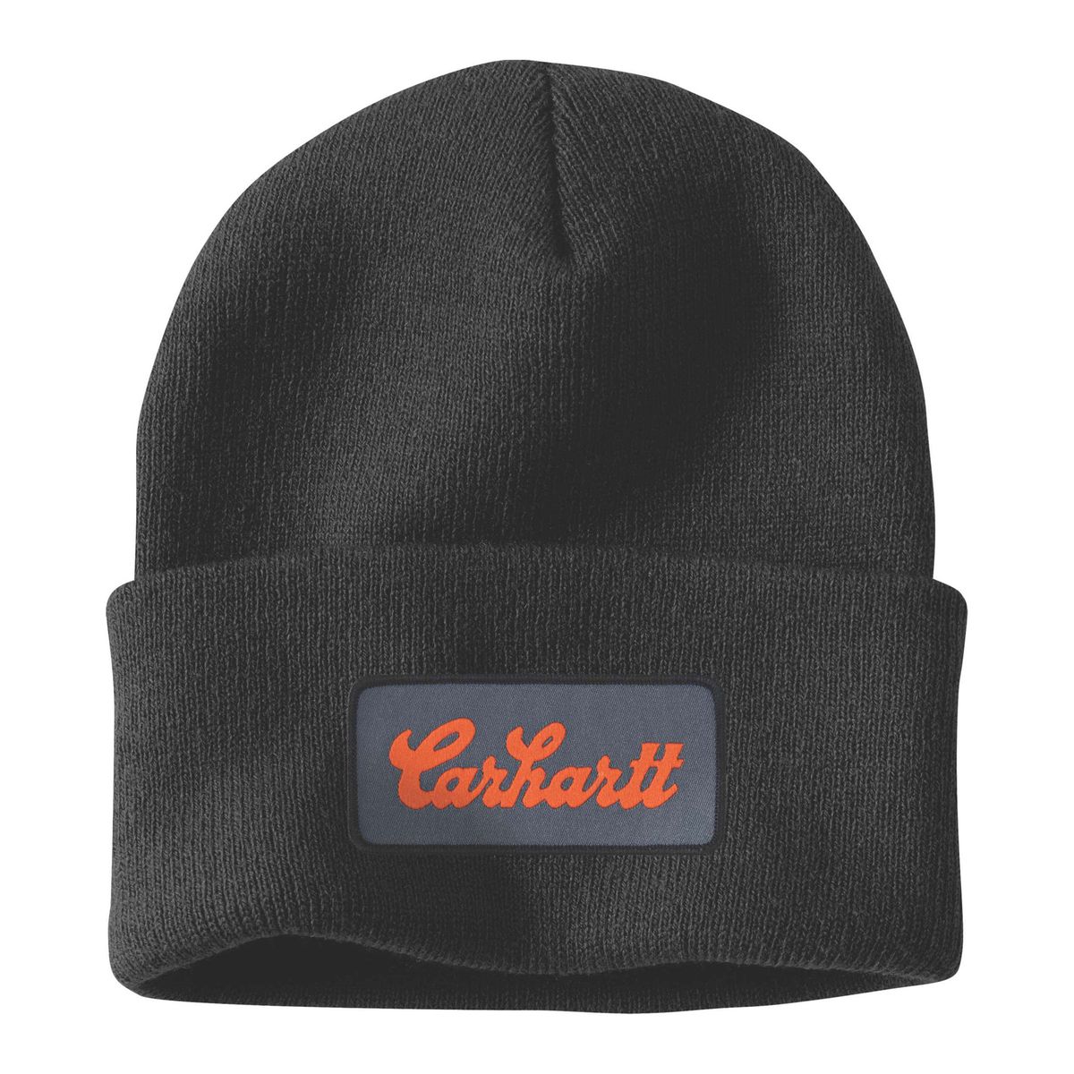 Knit Cuffed Script Patch Beanie