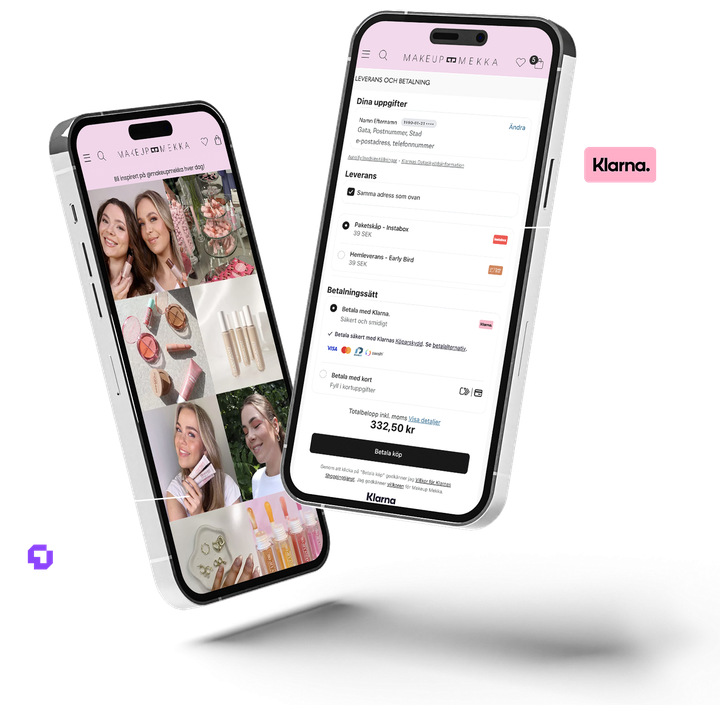 Makeup Mekka webstore in a mobile device